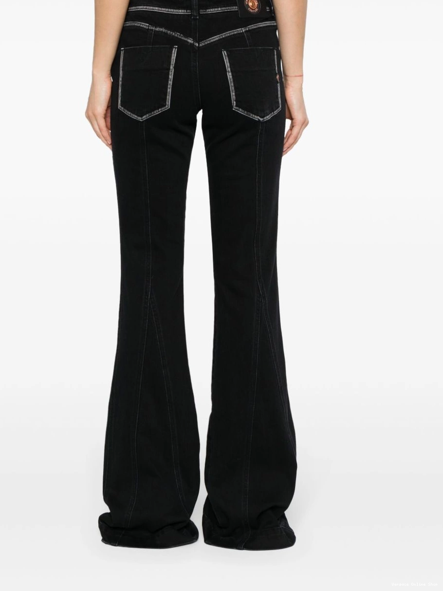 Cheap Jeans Versace Couture low-rise flared Women jeans 0703